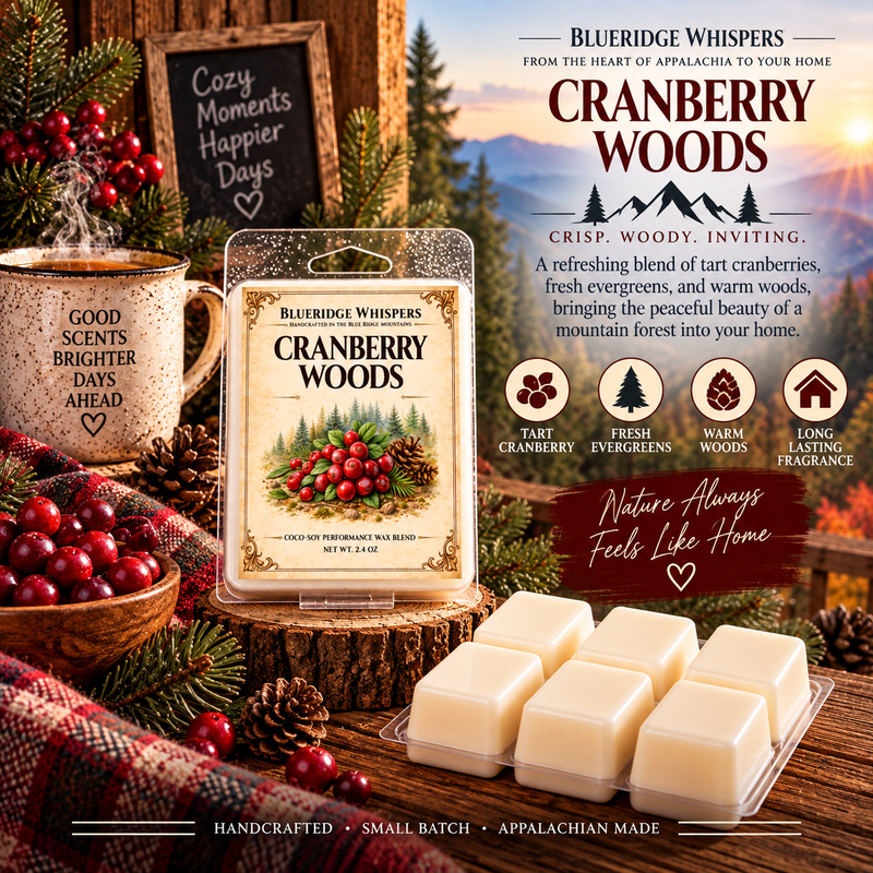 Cranberry Woods Soy Wax Melts — Blue Ridge Whispers wax melt product photo