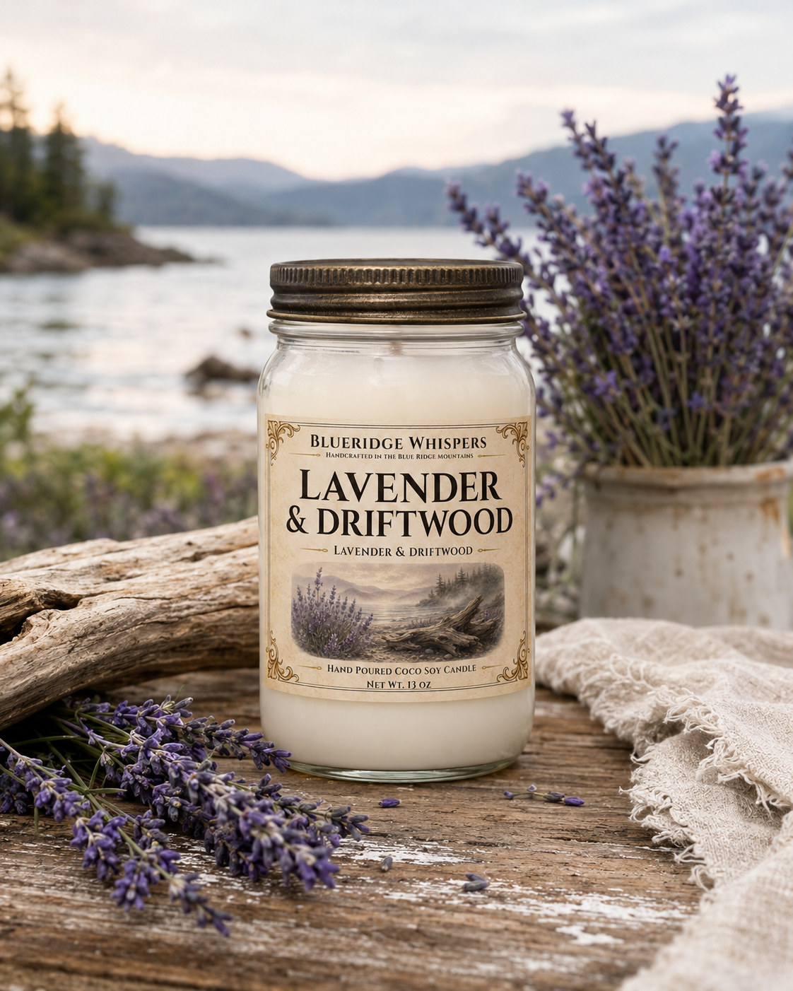 Lavender Driftwood | Hand-Poured Calm & Coastal Candle