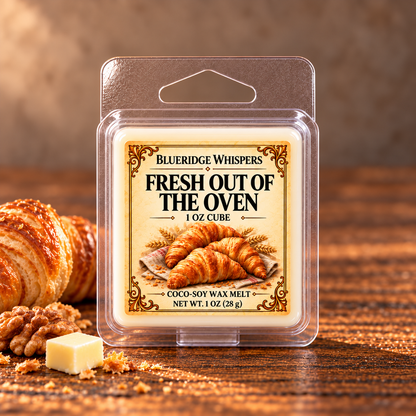 Fresh Out of the Oven 1 oz cube in a clear single-cube clamshell, front label facing forward