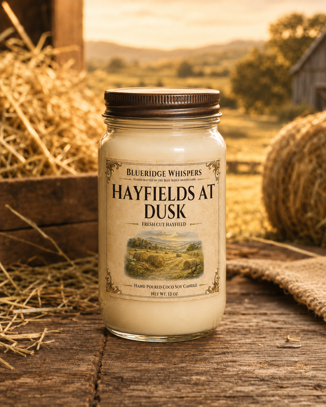 Hayfield at Dusk – Hand Poured Soy Candle