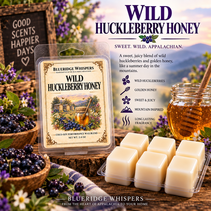 Wild Huckleberry Honey – Soy Wax Melt — Blue Ridge Whispers wax melt product photo