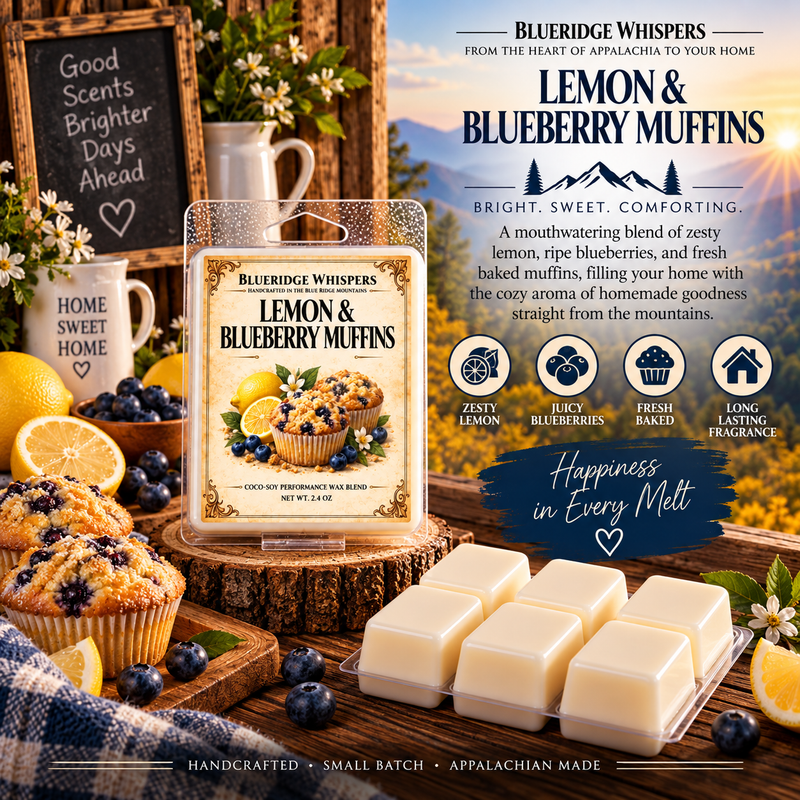 Lemon-Blueberry Muffin Soy Wax Melts — Blue Ridge Whispers wax melt product photo