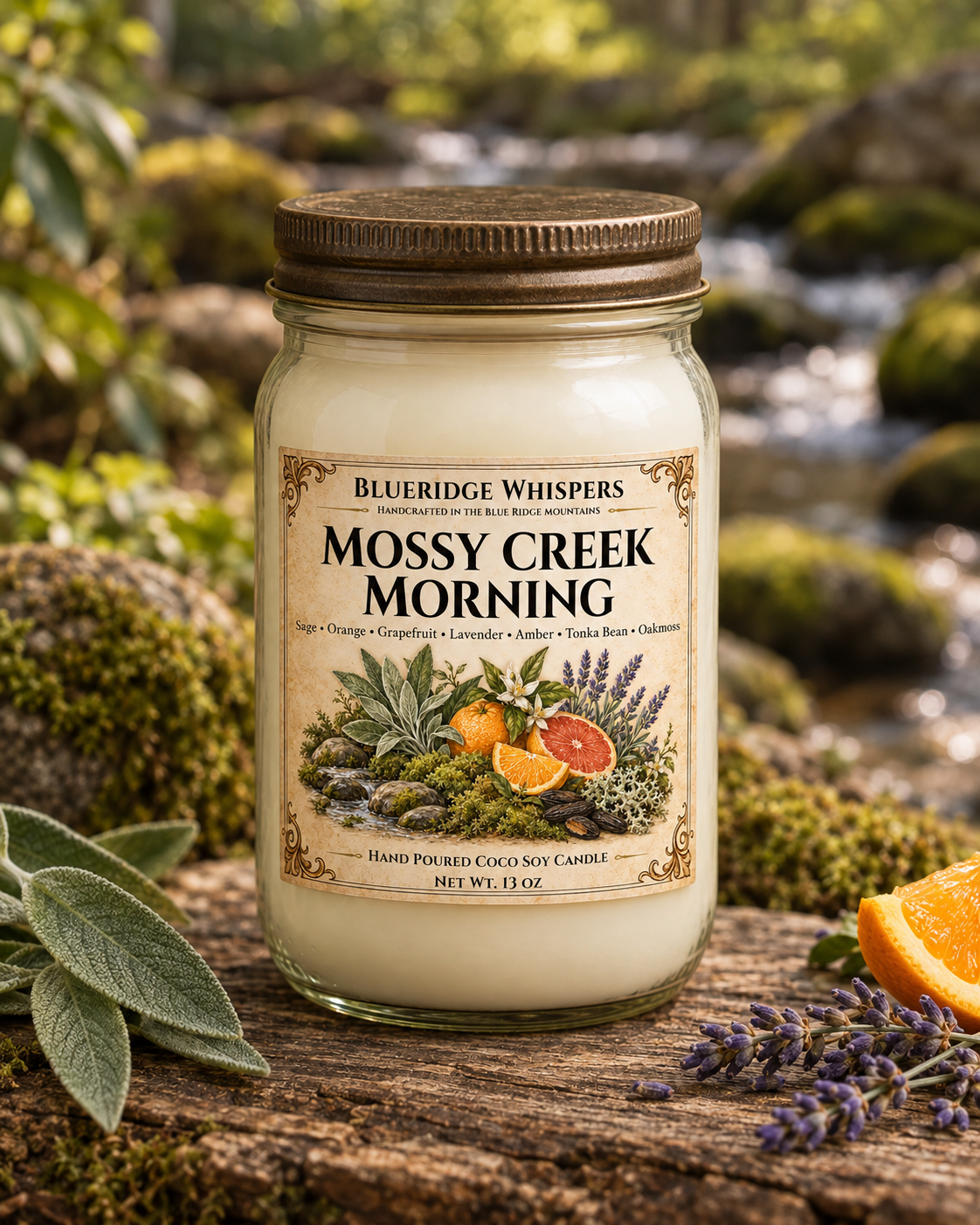 Mossy Creek Morning 13 oz coco-soy candle
