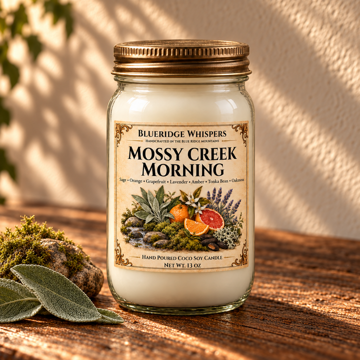 Mossy Creek Morning – Oakmoss & Sage Coco-Soy Candle