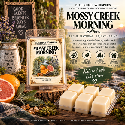 Mossy Creek Morning Wax Melts — Blue Ridge Whispers wax melt product photo